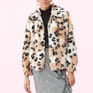 《 Rebecca Taylor 》 Faux Cheetah Fur Jacket